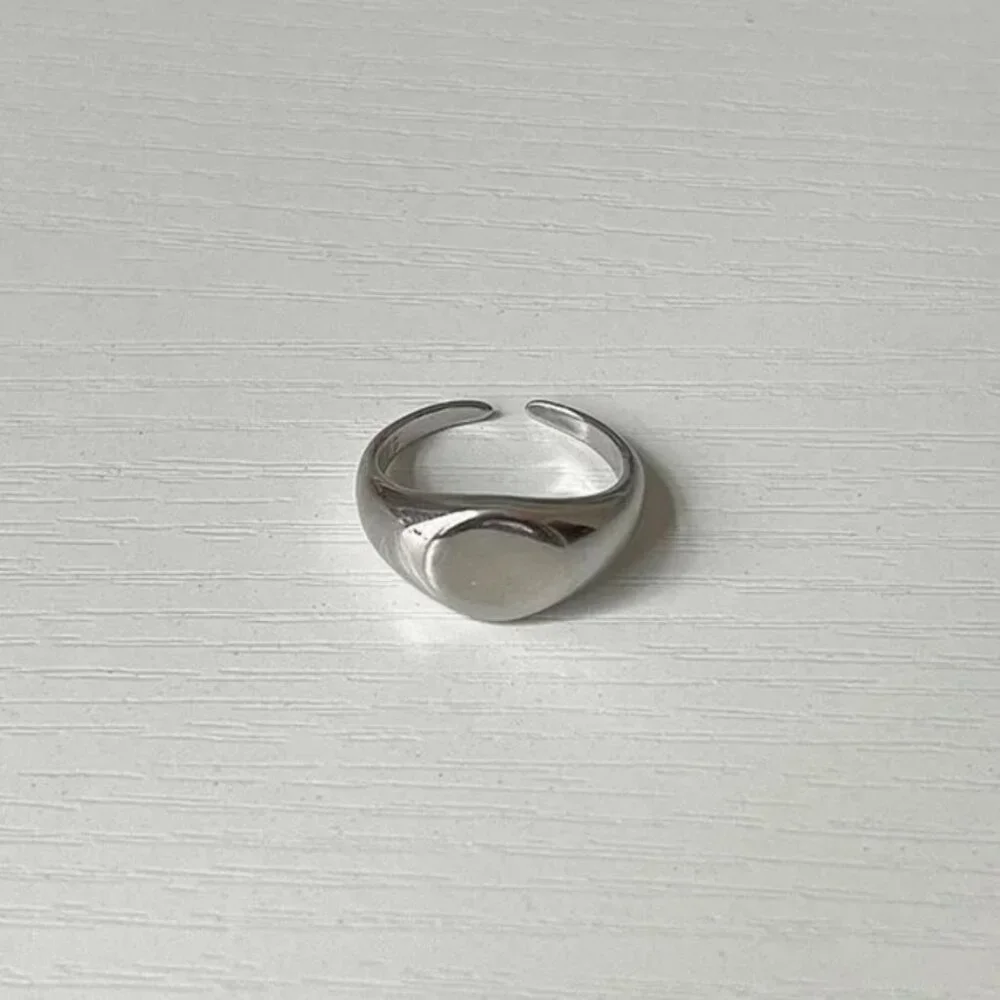 vintage silver signet oval ring